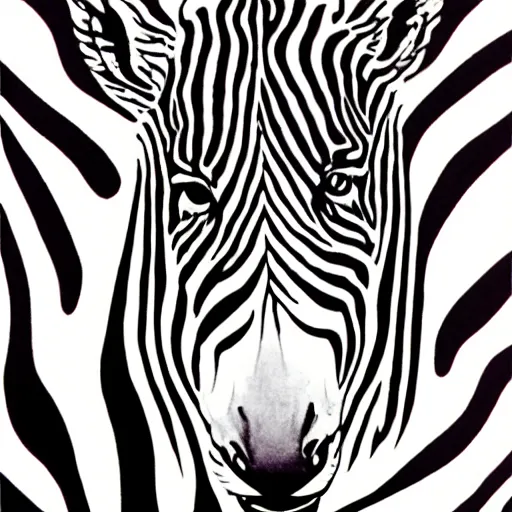 Prompt: laughing zebra. art by judy chicago