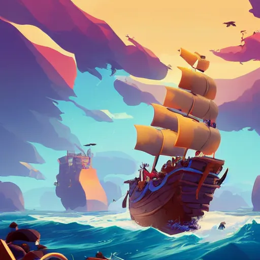 Image similar to painting treasure on sea of thieves game smooth median photoshop filter cutout vector, behance hd by jesper ejsing, by rhads, makoto shinkai and lois van baarle, ilya kuvshinov, rossdraws global illumination