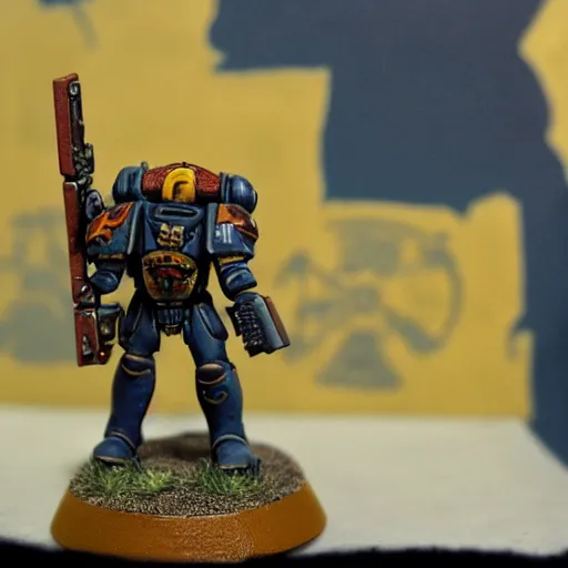 Image similar to a tau space marine standing guard
