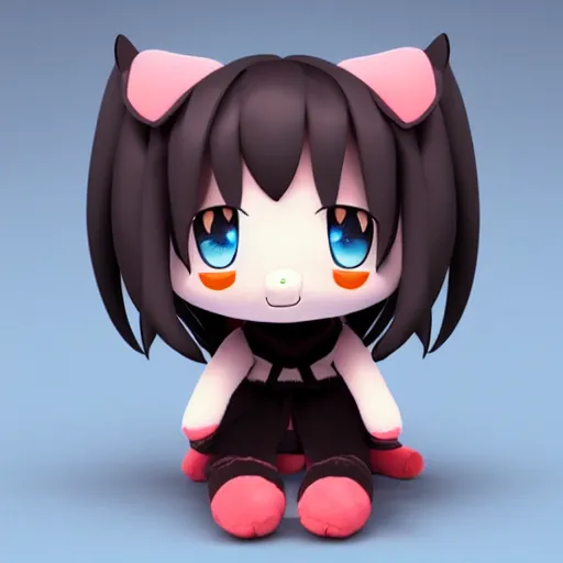 Prompt: cute fumo plush of a panther girl, anime girl, vray