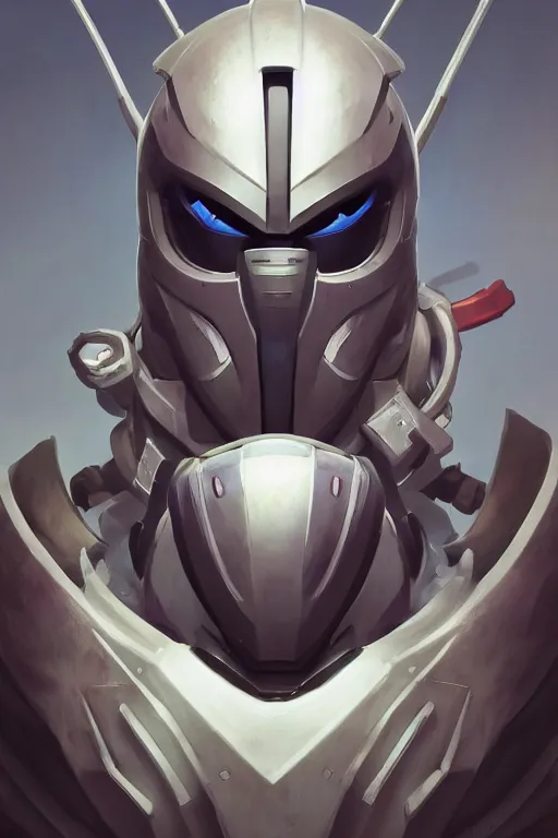 Image similar to epic mask helmet robot ninja portrait stylized as fornite style game design fanart by concept artist gervasio canda, behance hd by jesper ejsing, by rhads, makoto shinkai and lois van baarle, ilya kuvshinov, rossdraws global illumination radiating a glowing aura global illumination ray tracing hdr render in unreal engine 5