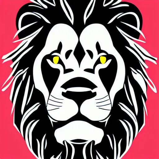 Image similar to vector mascot of a lion, digital art design