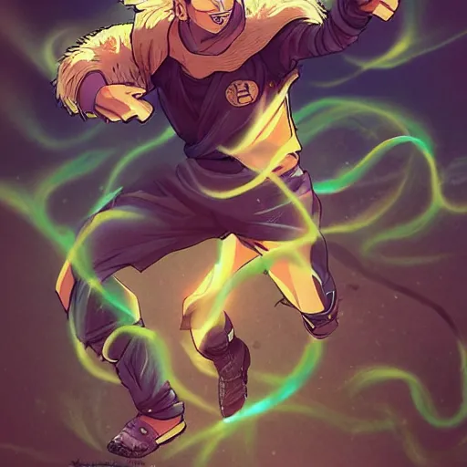 Image similar to lionel messi as a fantasy art character, studio ghibli, dragon ball, highly detailed, artstation, WLOP