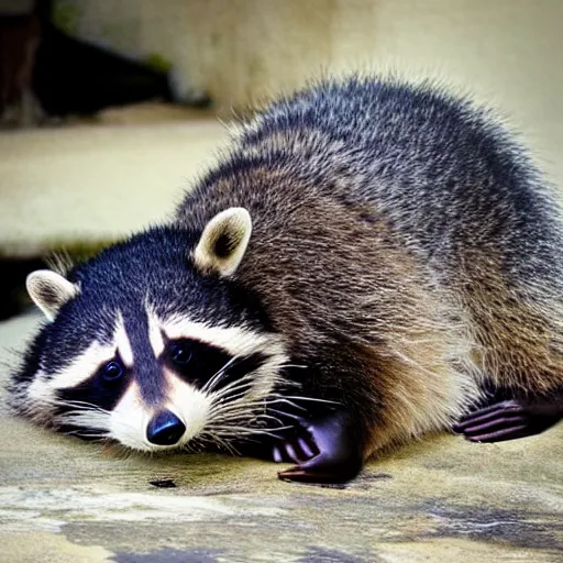 Prompt: “a raccoon mixed with a seal”