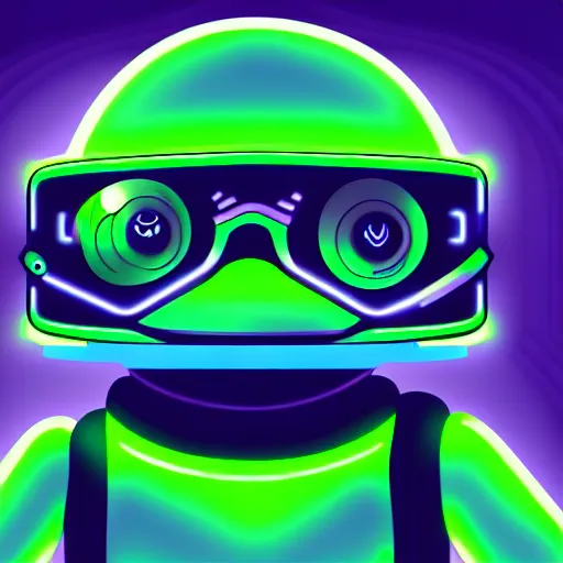 Prompt: digital futuristic electric pepe, artstation, modern, hyper detailed, robot, programming