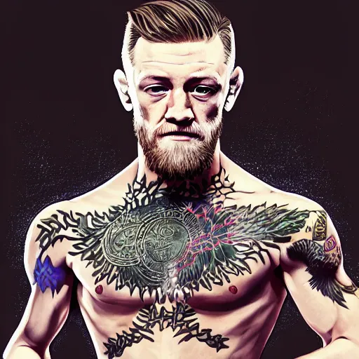 Prompt: connor mcgregor as anime character, full body, studio ghibli, intricate, highly detailed, digital painting, artstation, official media, anime key visual, concept art, rich vivid colors, ambient lighting, sharp focus, illustration, art by Artgerm, Makoto Shinkai, Ilya Kuvshinov, Lois Van Baarle, and Rossdraws,