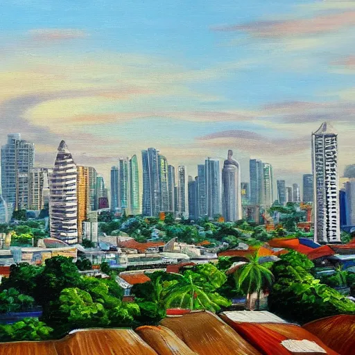 Image similar to Oil painting of Manila city, Philippines