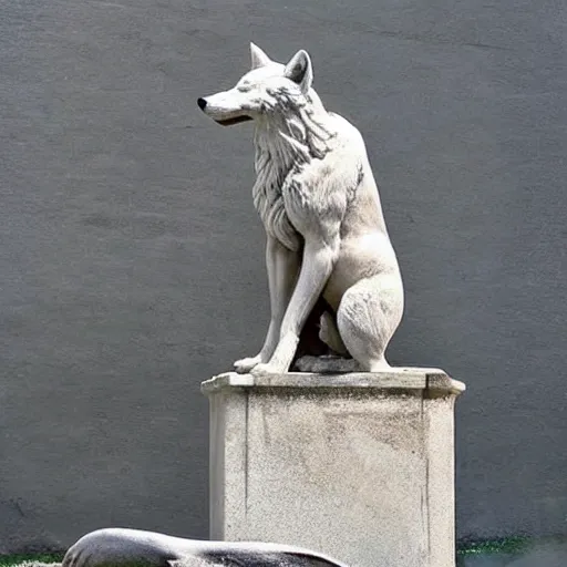 Image similar to “ capitoline wolf ” statue with a fox instead of a wolf