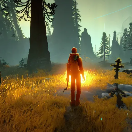 Image similar to outer wilds in the style of hellblade