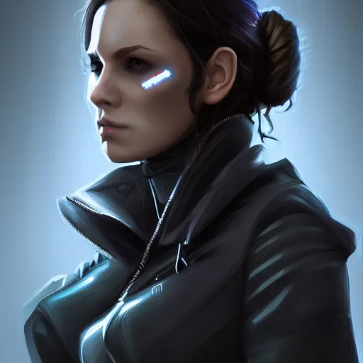 Image similar to female hacker dark and brooding, digital art, artstation, award winning