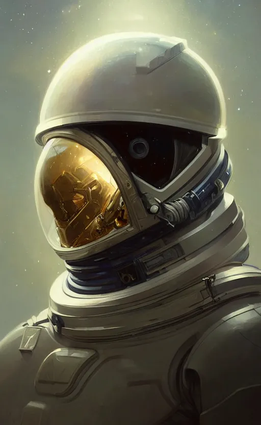 Prompt: ! dream portrait of an astronaut with a broken helmet, broken helmet, ripped helmet, helmet in pieces, headshot, highly detailed, digital painting, artstation, concept art, sharp focus, cinematic lighting, illustration, art by artgerm and greg rutkowski, alphonse mucha, cgsociety