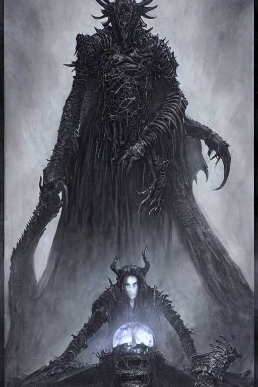 Prompt: portrait of timothee chalamet by hr giger, greg rutkowski, luis royo and wayne barlowe as a diablo, resident evil, dark souls, bloodborne monster