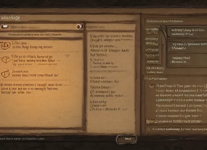 Prompt: a dialogue text box ui in a fantasy rpg