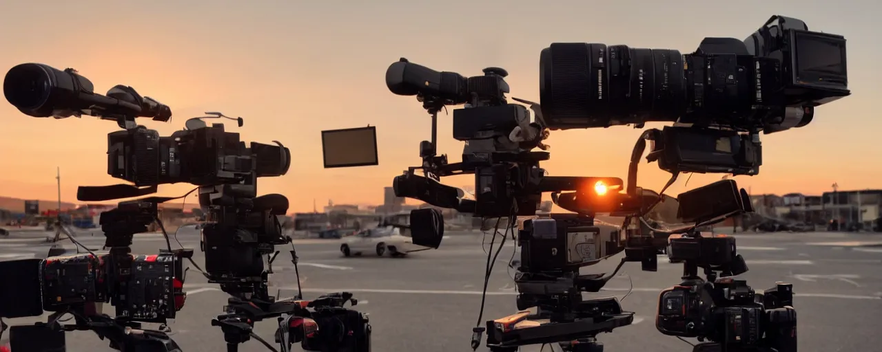 Image similar to 3 / 4 mid close up shot of a person in a mcdonald's commercial filmed by autumn durald at sunset shot with an alexa lf and panavision t - series anamorphic 4 0 mm lens at t 2. 0
