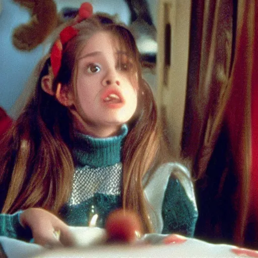 Prompt: Ariana Grande in the movie home alone