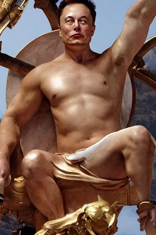 Image similar to Elon Musk as a greek god