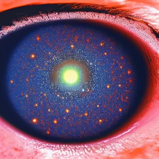 Prompt: Human eye as blackhole of the universe