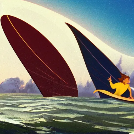 Prompt: the solar surfing scene from the move treasure planet