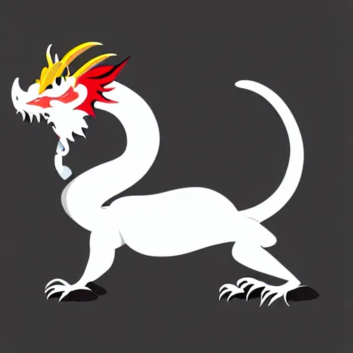 Image similar to vector art of welsh dragon and panda mixed, intercrossed, chimera, adobe illustrator