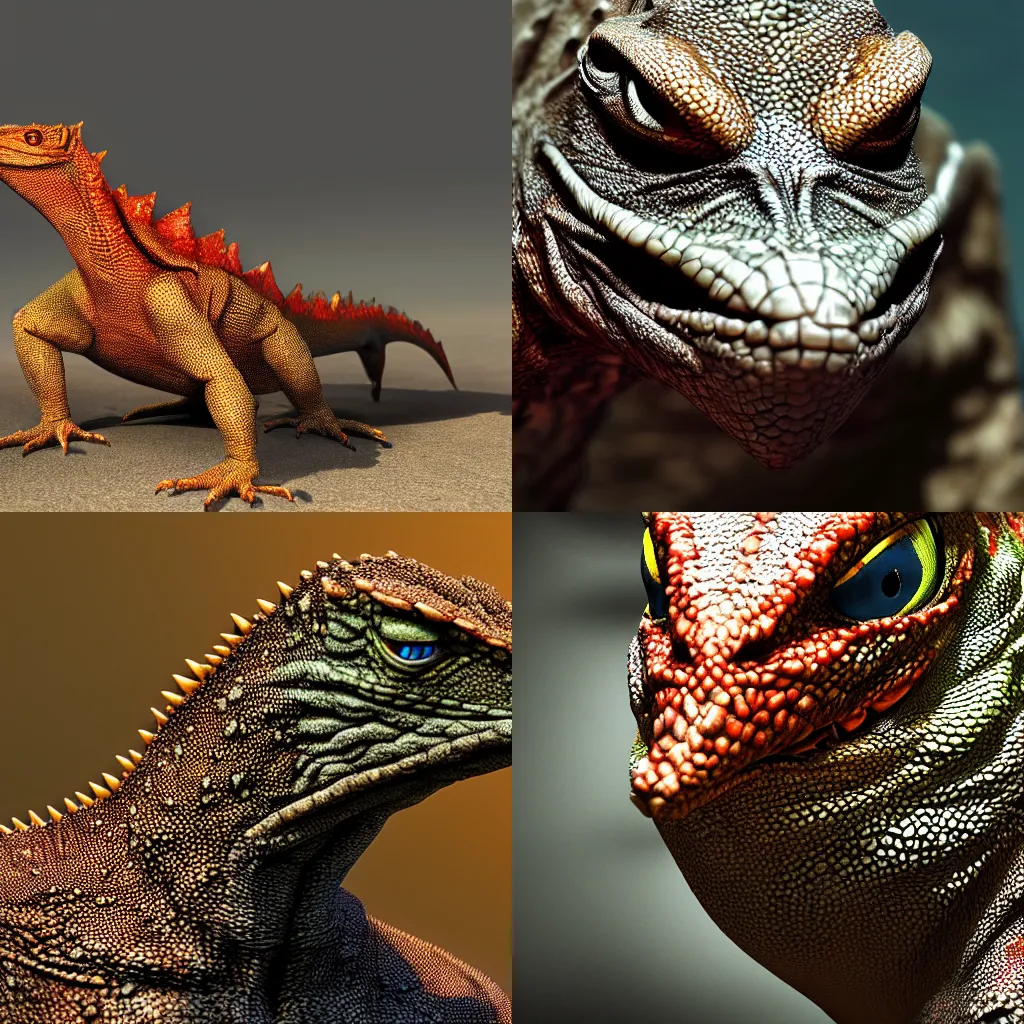 Prompt: angry eublifar lizard, photo realistic, cinematic, 4 k