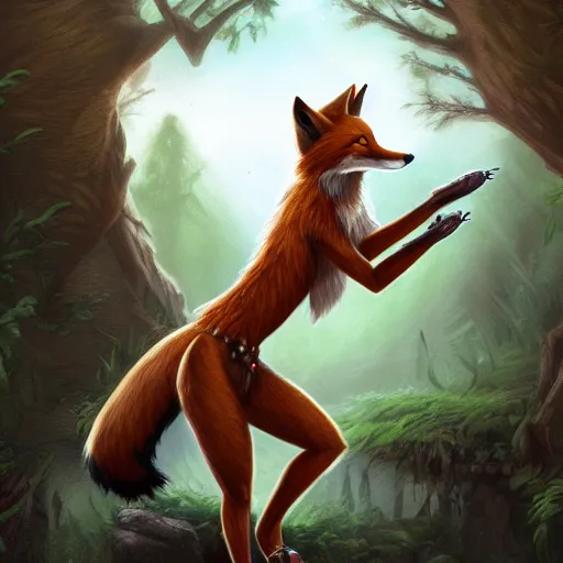 Prompt: award-winning extremely detailed FurAffinity fantasy art of a natural beautiful female warrior fox with a long tail and black paws, 4k, Hibbary, Dark Natasha, Goldenwolf, Thomas Kinkade, trending on FurAffinity