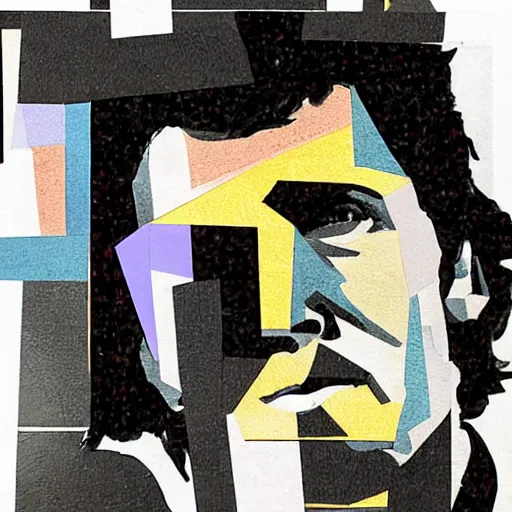 Image similar to cubist Bruce Springsteen portrait