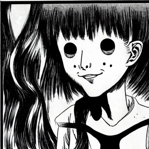 Prompt: junji ito manga character