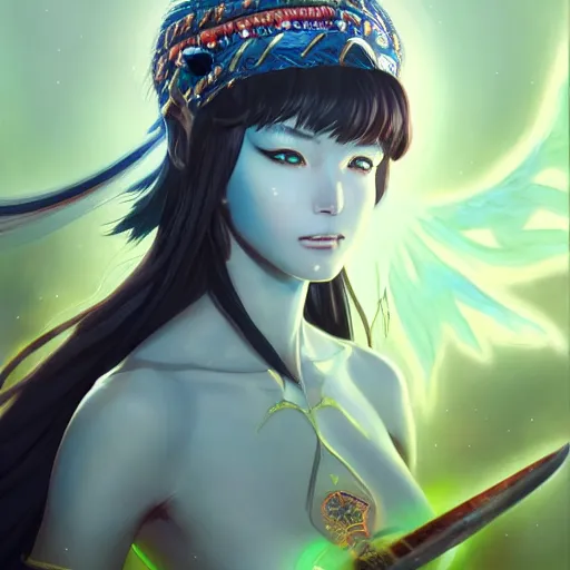 Prompt: anime portrait of a goddess as a shaman yedi using dark force to eliminate trump as an anime antagonist by Stanley Artgerm Lau, WLOP, Rossdraws, James Jean, Andrei Riabovitchev, Marc Simonetti, and Sakimichan, trending on artstation