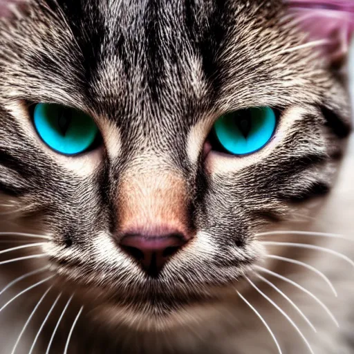 Prompt: upclose photo of a cat, photorealistic