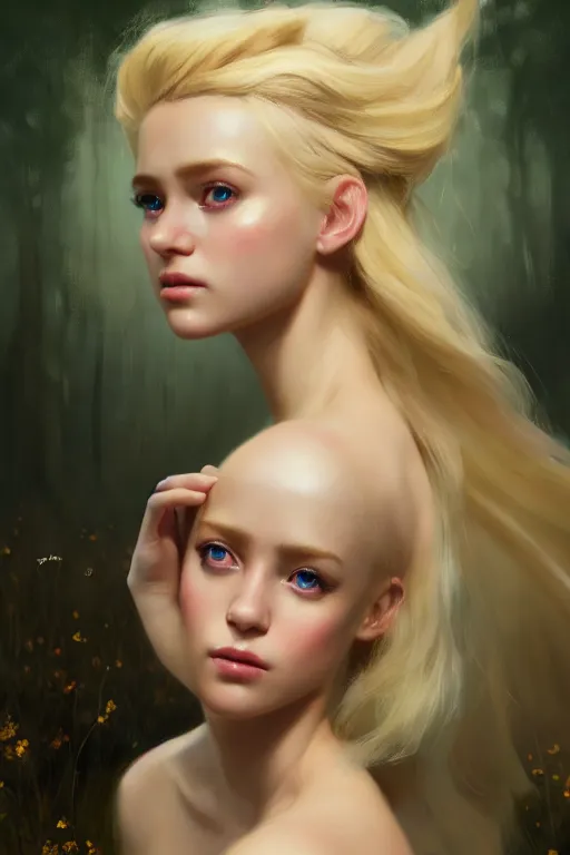 Image similar to cinematic shot of an epic portrait of a cute blonde fairy dressed in military clothes, stylised military clothes, shiny skin, beautiful eyes, beautiful, small details, night setting, realistic poster with volumetric light from jeremy lipkin and michael garmash, craig mallism, artgerm, unreal engine, radiant light, digital art, trends at art station, a masterpiece