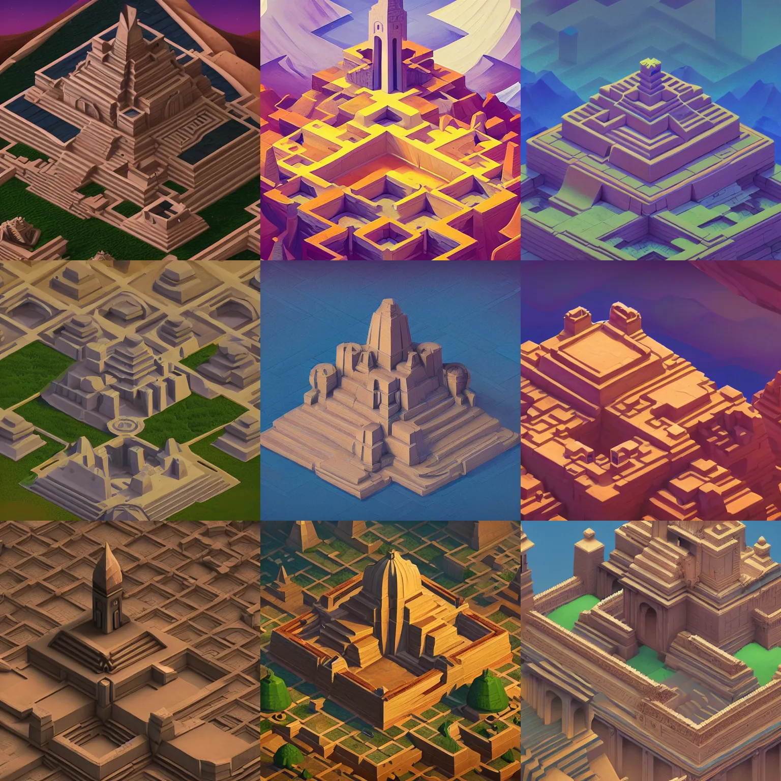 Prompt: isometric Ziggurat by Sylvain Sarrailh and Nicholas Roerich and Annie Swynnerton, dramatic cinematic lighting, high coherence, beautiful tilework, ornate architecture, lost civilizations, smooth, sharp focus, extremely detailed + 8k