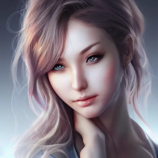 Image similar to a beautiful girl， by Artgerm Lau，hyperdetailed, trending on artstation, trending on deviantart