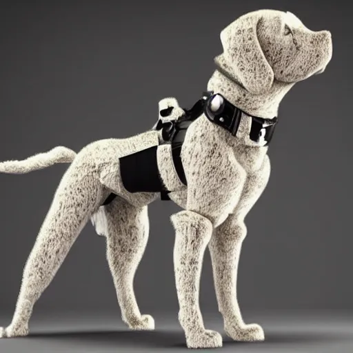 Image similar to a beatiful and elegant android dog with a beautiful, intriicate, detailed, elegant, ornate exoskeleton