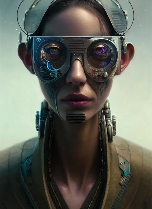 Image similar to closeup portrait shot of a cyberpunk cyborg in a scenic dystopian environment, intricate, elegant, highly detailed, centered, digital painting, artstation, concept art, smooth, sharp focus, illustration, artgerm, tomasz alen kopera, peter mohrbacher, donato giancola, joseph christian leyendecker, wlop, boris vallejo