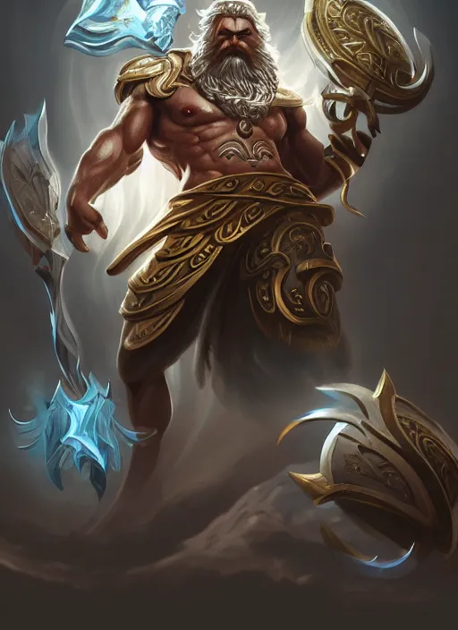 Prompt: a highly detailed illustration of zeus, intricate, elegant, highly detailed, centered, digital painting, artstation, concept art, smooth, sharp focus, league of legends concept art, wlop.