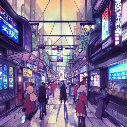 Prompt: The Arcade in Shinjuku, Anime concept art by Makoto Shinkai