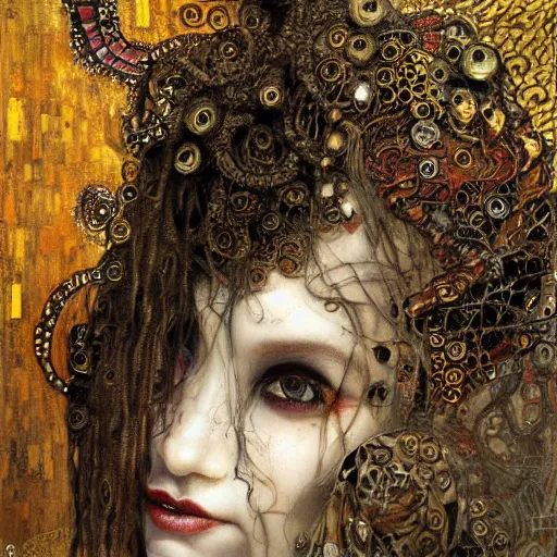 Image similar to demon, intricate detail, klimt, royo, whealan,