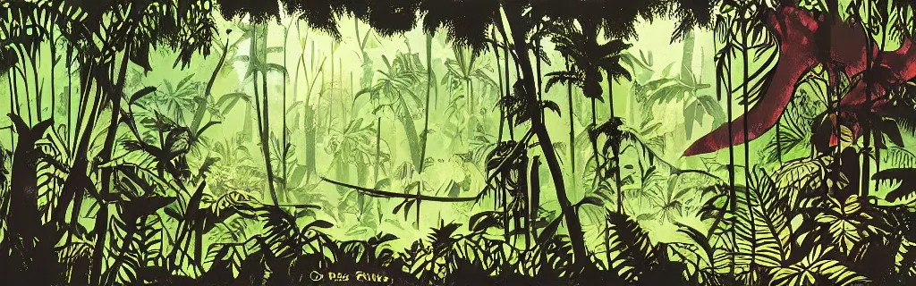 Image similar to jungle ruins rainforest, gouache, animated film, stylised, illustration, by paul felix, alex nino