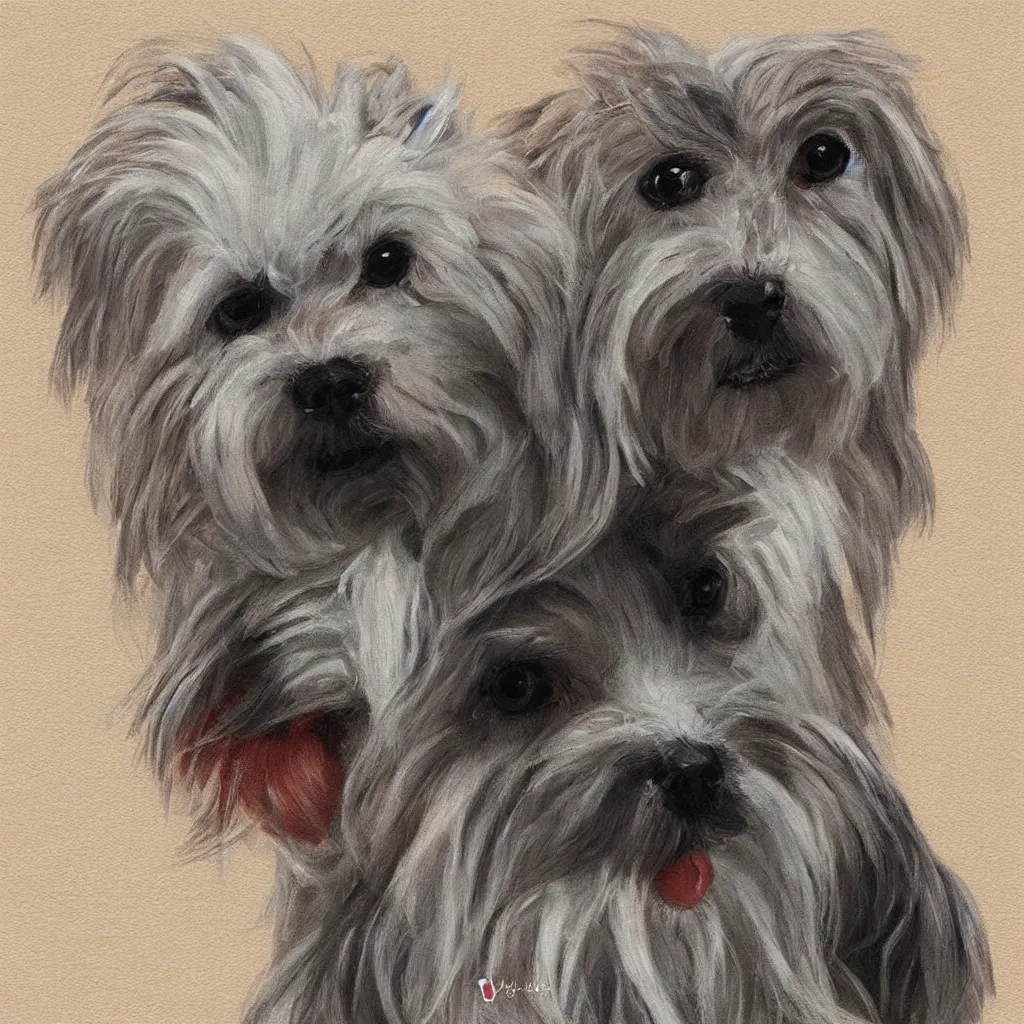 Image similar to a maltese terrier, concept art by yulia zhuchkova, lord raven art print,