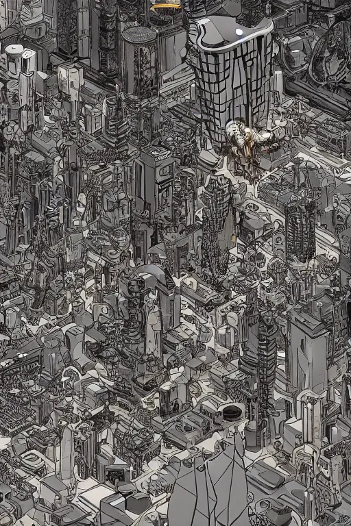 Image similar to gold and silver tones, cybernetic village on the outskirts of the universe, style of moebius, james jean, mcbess, cinematic, low detail, award winning, 8 k photorealistic