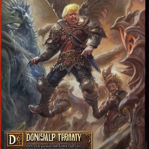 Image similar to Donald Trump as a fantasy D&D character, full body art by Donato Giancola and James Gurney, digital art, trending on artstation