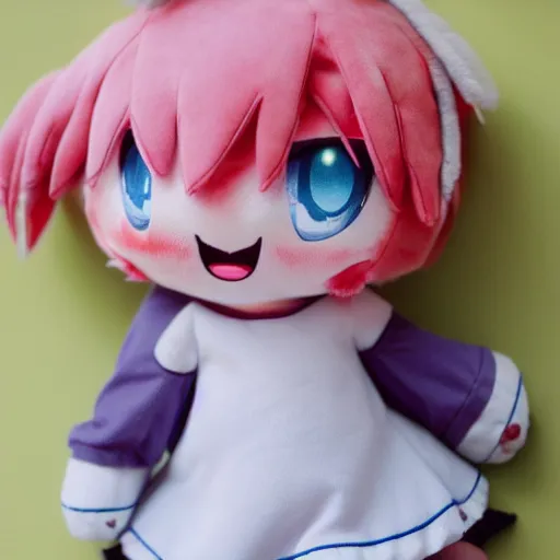 Prompt: cute fumo plush of the kind of girl who forgets her keys inside the house on a regular basis