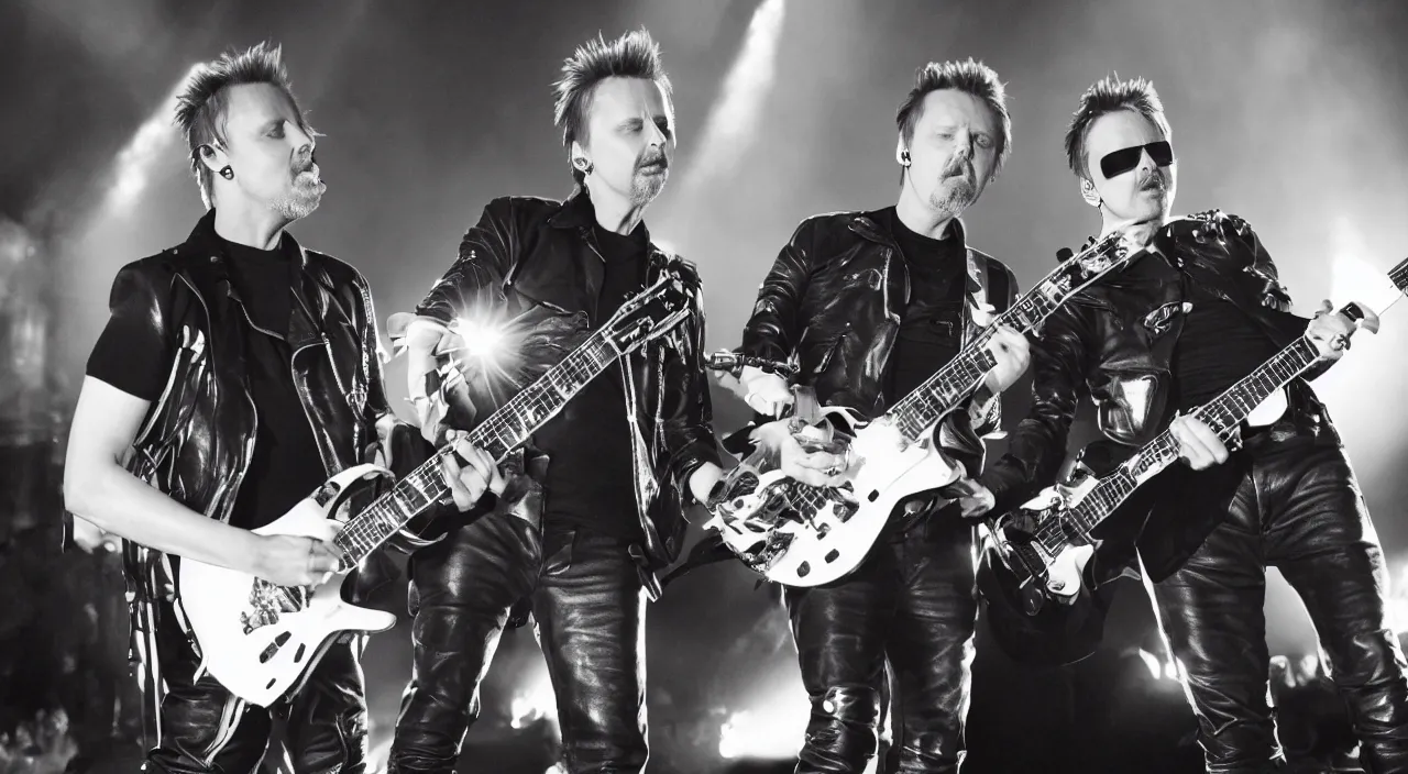 Image similar to matt bellamy and james hetfield, 2 0 1 6 live music video, official music video