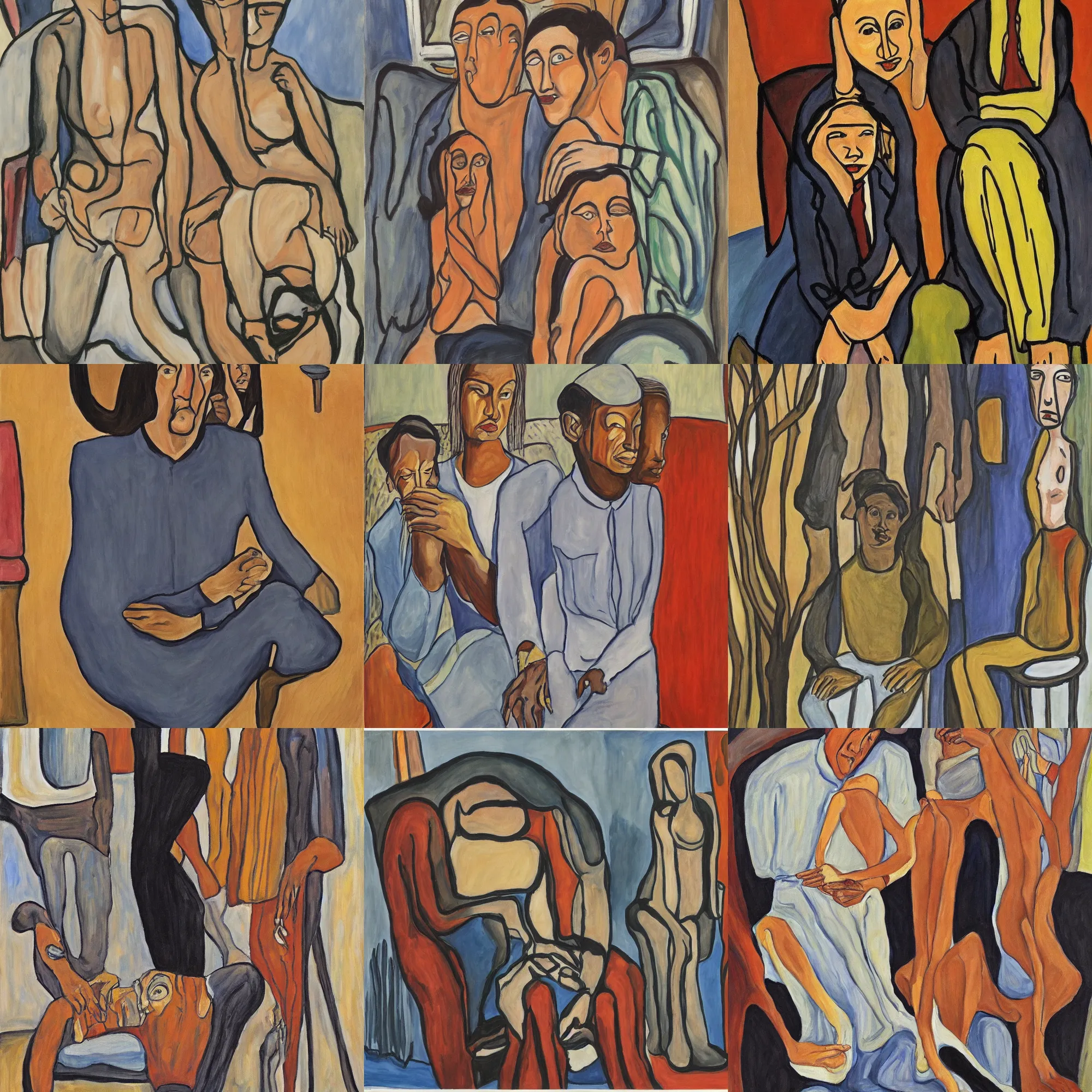 Image similar to a beautiful world by Alice Neel