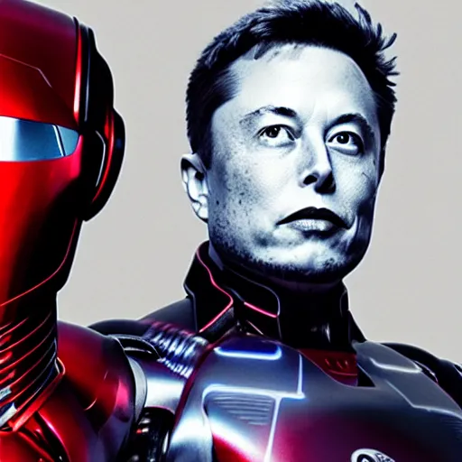 Prompt: elon musk a a cybernetic robot, ultron