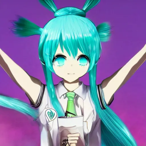 Image similar to hatsune miku smoking weed