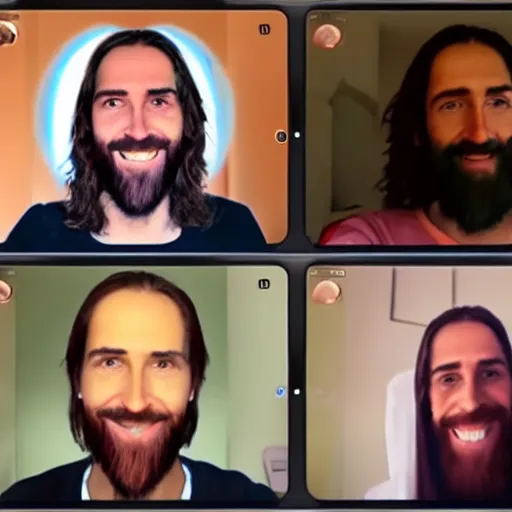 Image similar to video call with Jesus christ