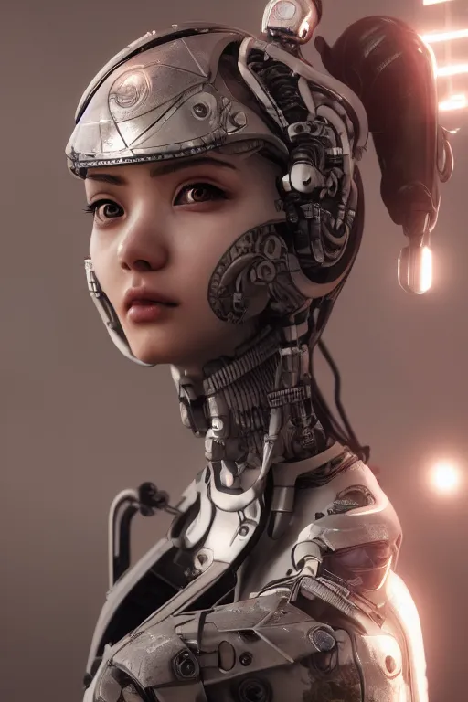 Prompt: cyborg girl kawaii, ultra realistic, concept art, intricate details, highly detailed, photorealistic, octane render, 8 k