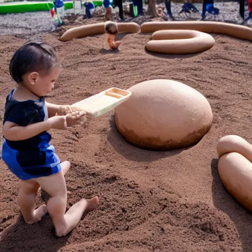 Image similar to human baking in playground