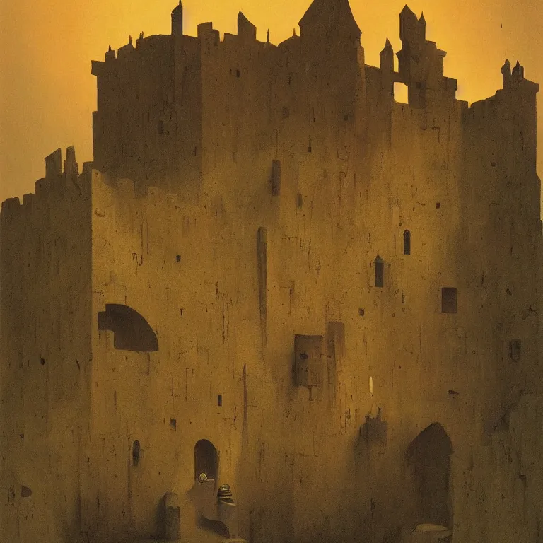 Image similar to castle that looks like a skull, Edward Hopper and James Gilleard, Zdzislaw Beksinski, Steven Outram highly detailed